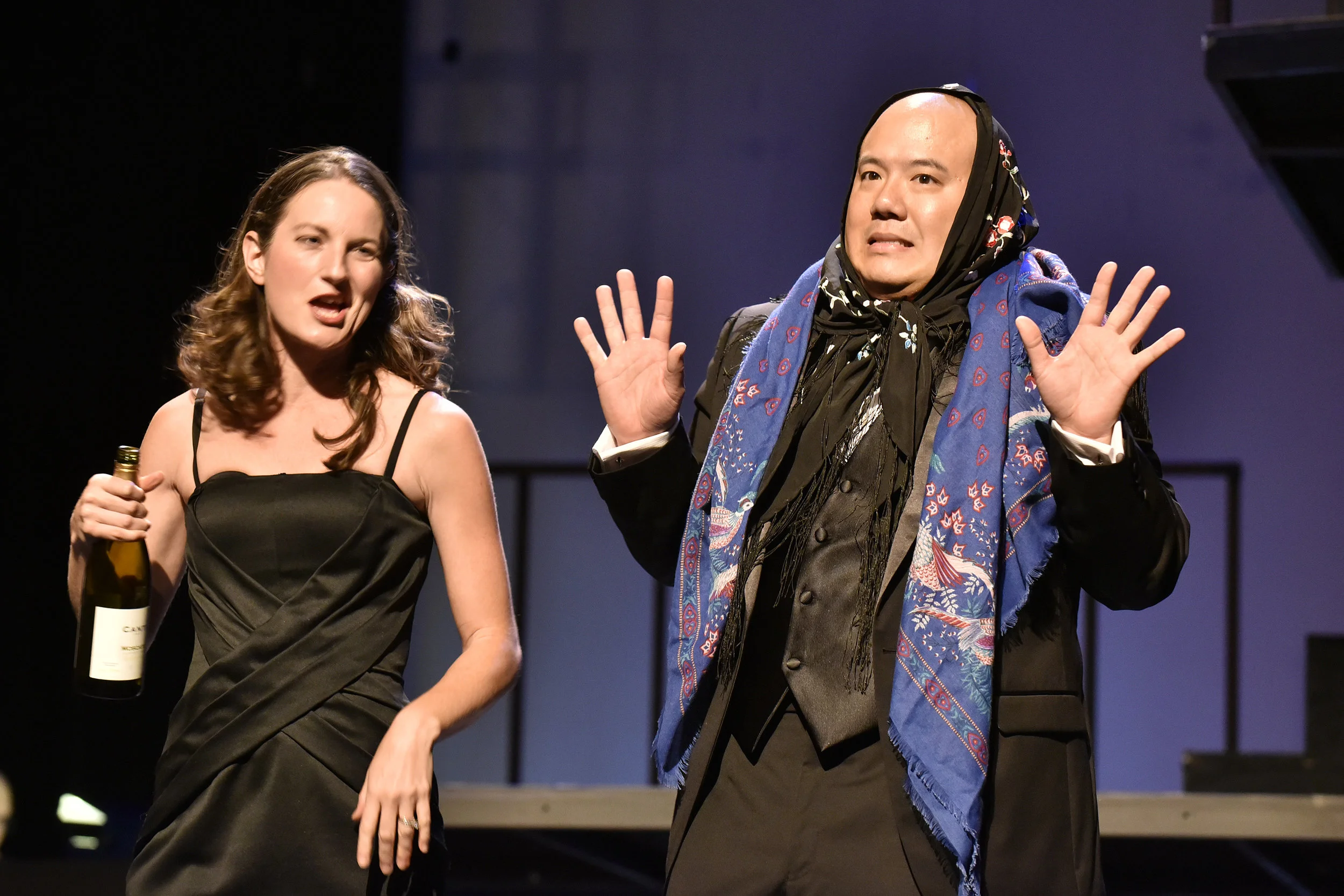  Part II, Scene 3: 1996 from  Three Decembers  by Jake Heggie Bea: Katie Bolding Charlie: Andre Chiang  Stage Director: Rob Glaubitz Costume Designer: Dana Brown Scenic and Lighting Designer: Scott Hynes  Photography by Wendy Mutz Photography Used by