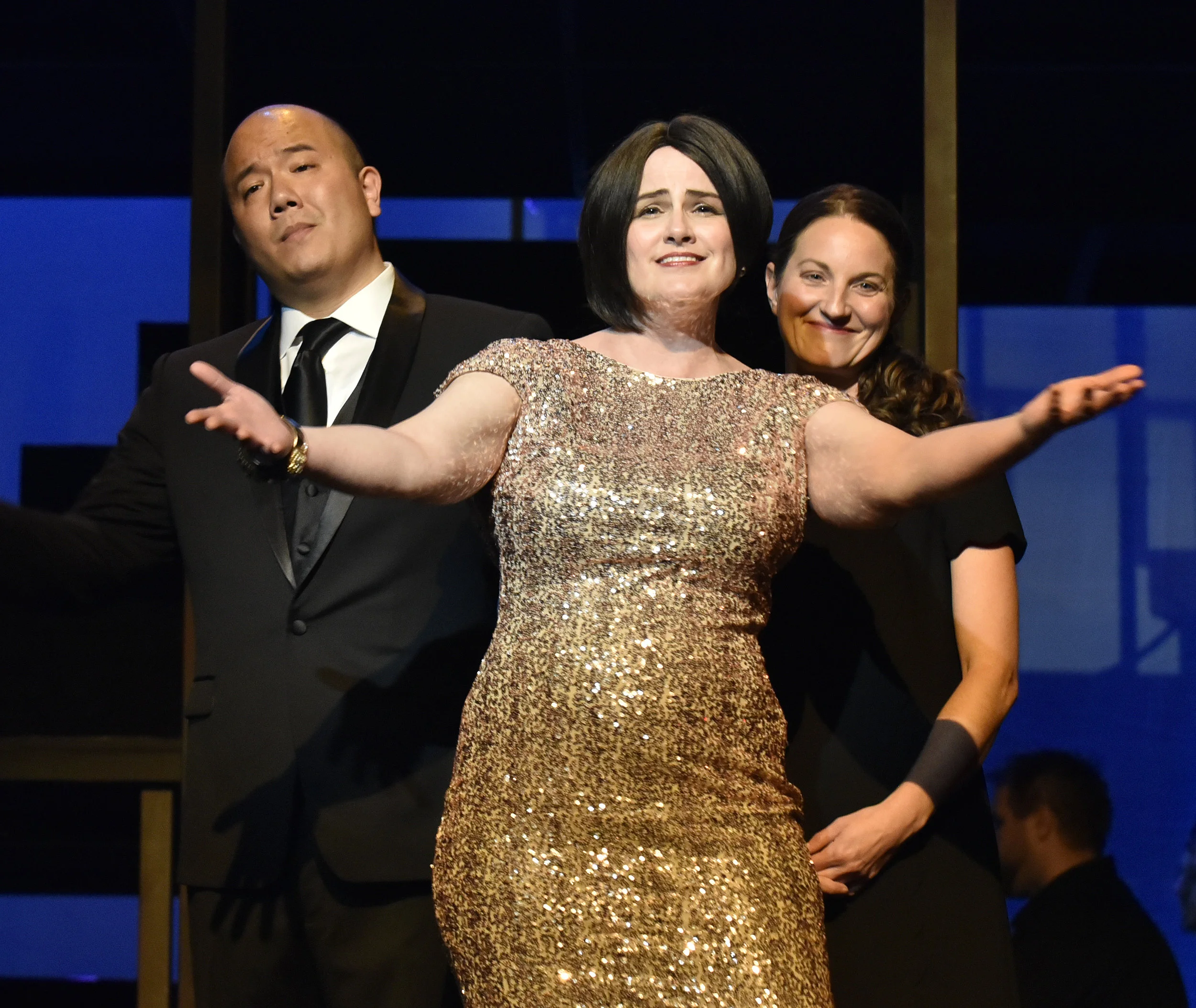  Part III: 2006 from  Three Decembers  by Jake Heggie Madeline: Catherine McDaniel  Charlie: Andre Chiang Bea: Katie Bolding  Stage Director: Rob Glaubitz Costume Designer: Dana Brown Scenic and Lighting Designer: Scott Hynes  Photography by Wendy Mu