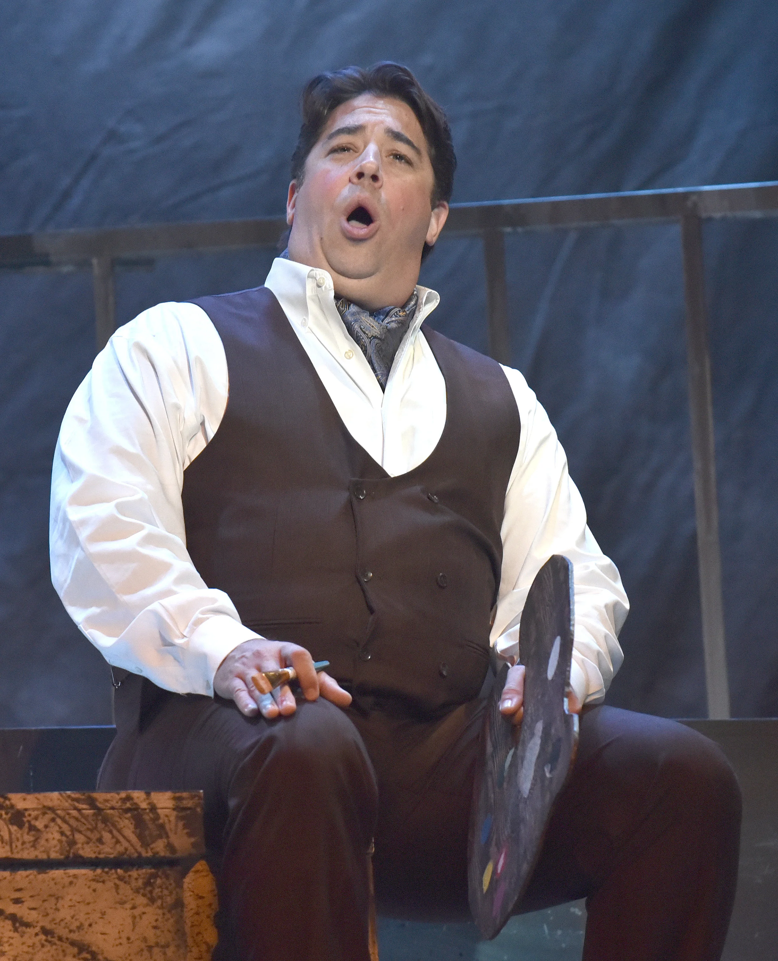  Act I of  Tosca  by Giacomo Puccini Cavaradossi: Joel Burcham  Stage Director: Rob Glaubitz Costume Design: Becky McGuigan Scenic and Lighting Design: Scott Hynes Photography by Wendy Mutz Photography 