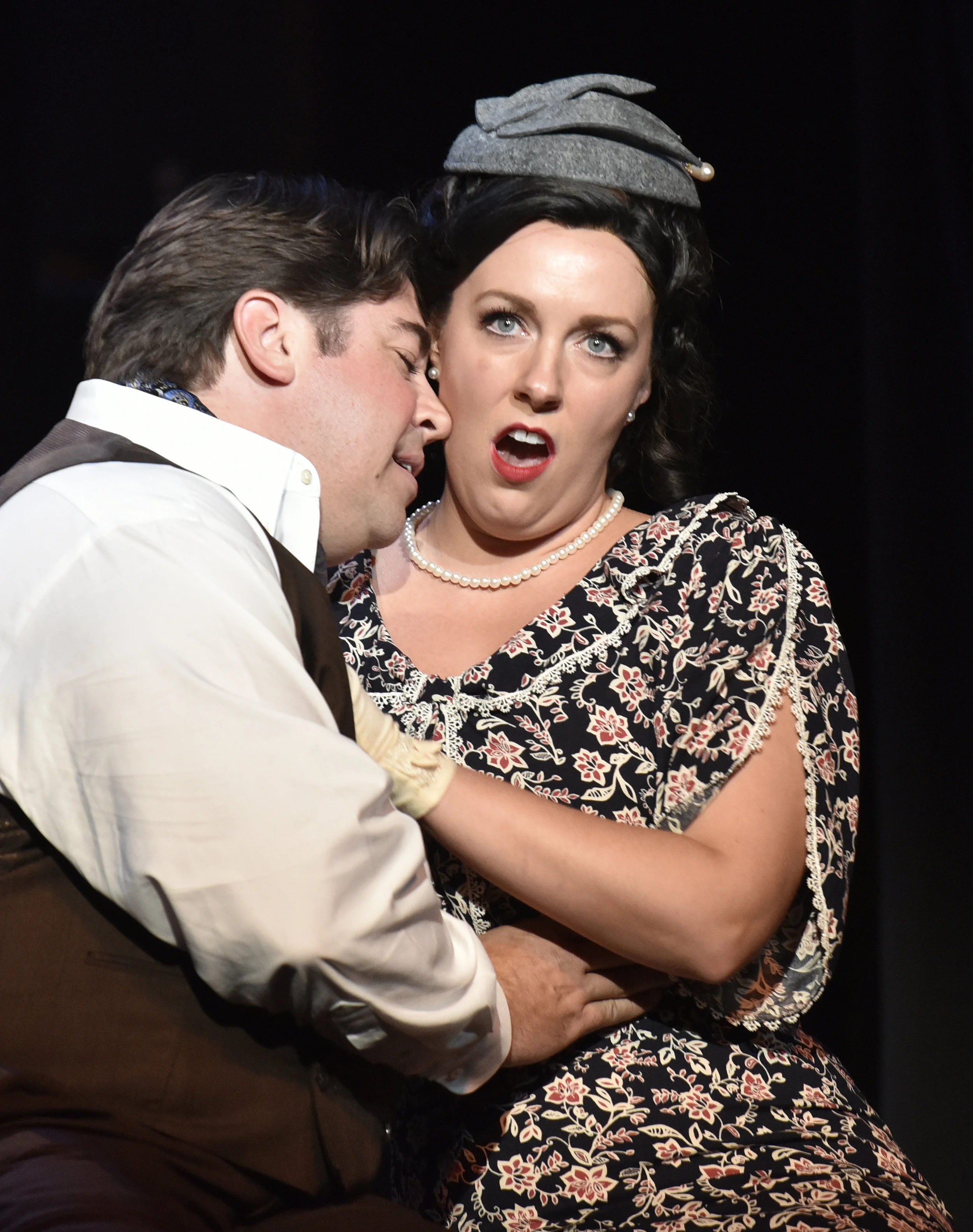  Act I of  Tosca  by Giacomo Puccini Cavaradossi: Joel Burcham Tosca: Nicole Van Every  Stage Director: Rob Glaubitz Costume Design: Becky McGuigan Scenic and Lighting Design: Scott Hynes Photography by Wendy Mutz Photography 