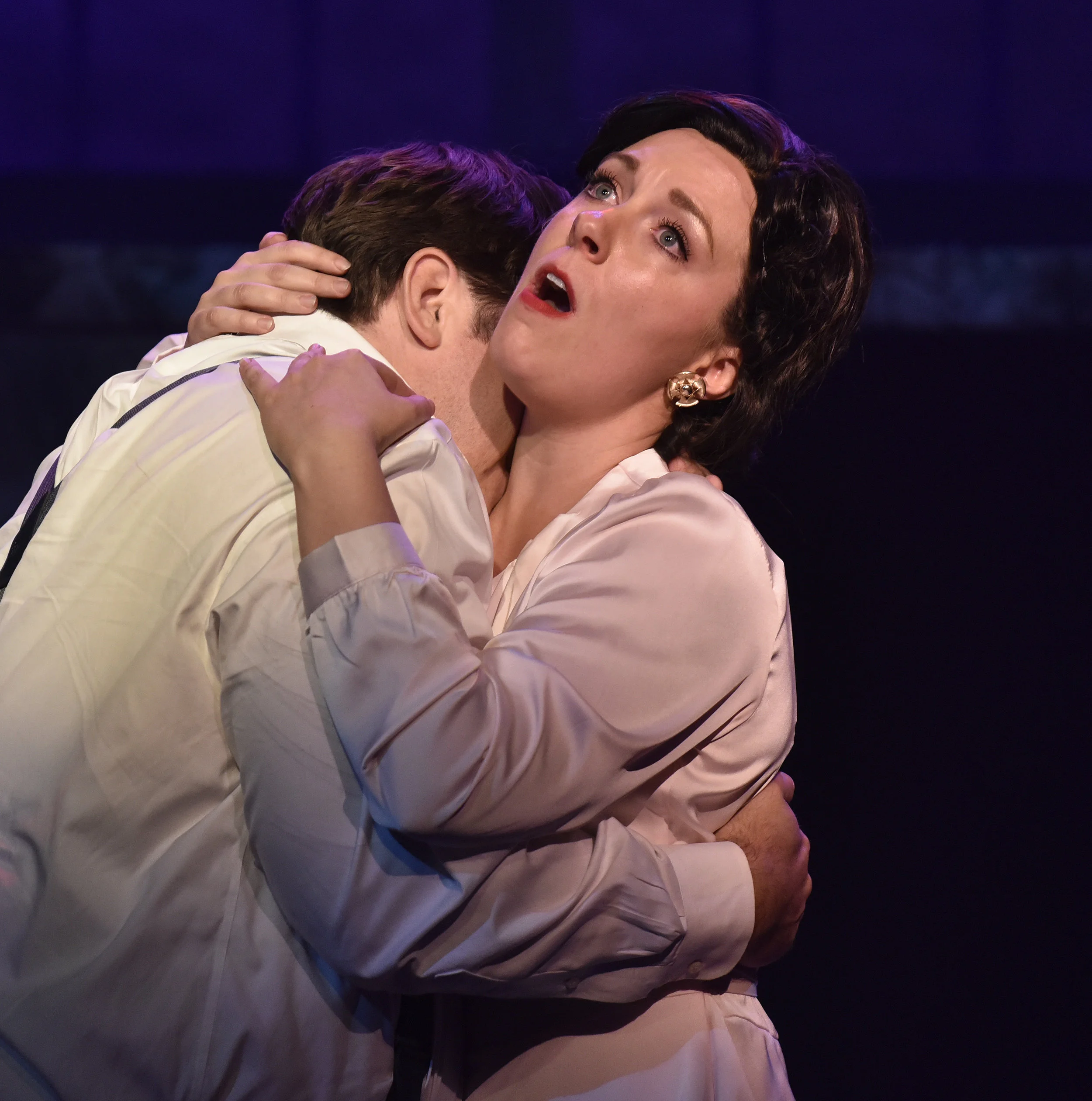  Act III of  Tosca  by Giacomo Puccini Cavaradossi: Joel Burcham Tosca: Nicole Van Every  Stage Director: Rob Glaubitz Costume Design: Becky McGuigan Scenic and Lighting Design: Scott Hynes Photography by Wendy Mutz Photography 