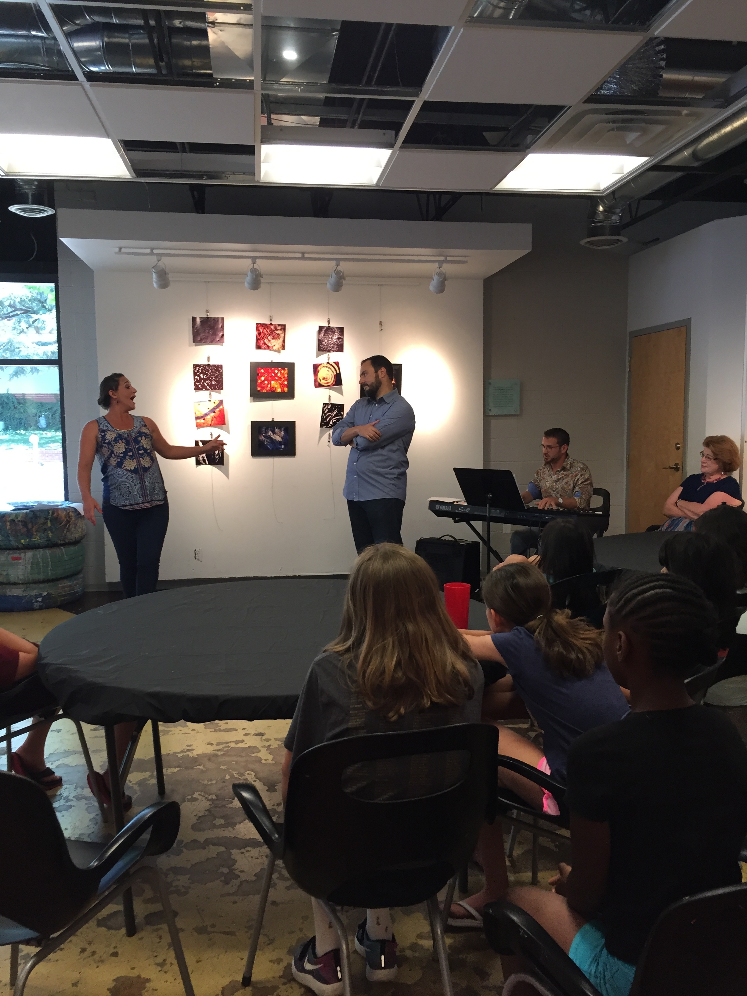 Artistic Director Rob Glaubitz and Mary McDowell performing an Outreach to a Summer Arts and Music Camp July 2017.