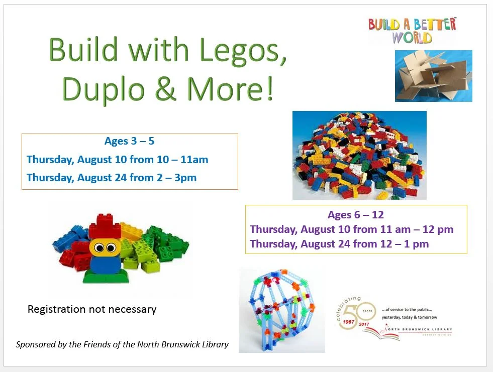 Build with Legos, Duplo & More (Ages 6-12)