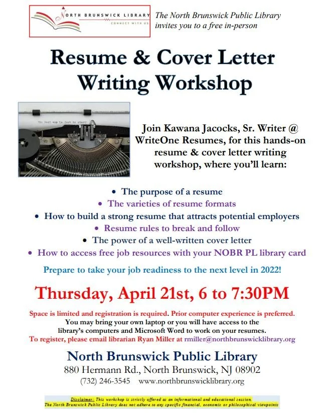 Resume and Cover Letter Writing Workshop