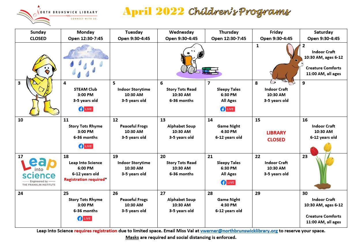 April 2022 Children's Children's Programs