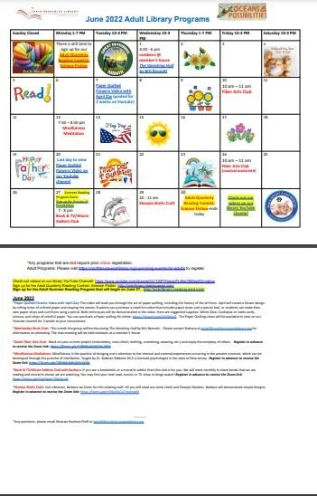 June 2022 Adult Library Programs