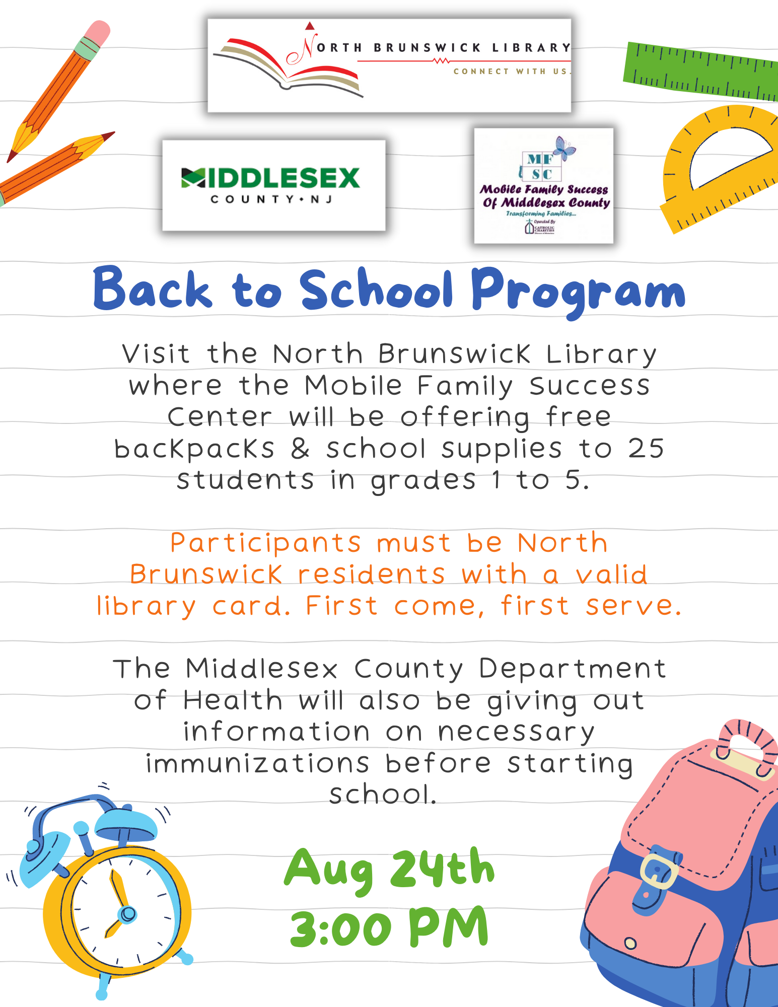 Back to School Program (Grades 1-5)