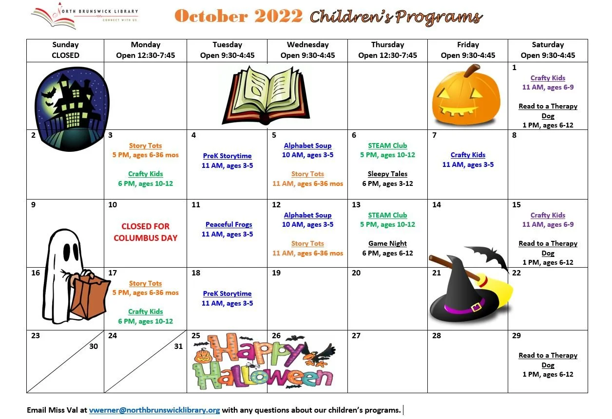 October 2022 Children's Programs