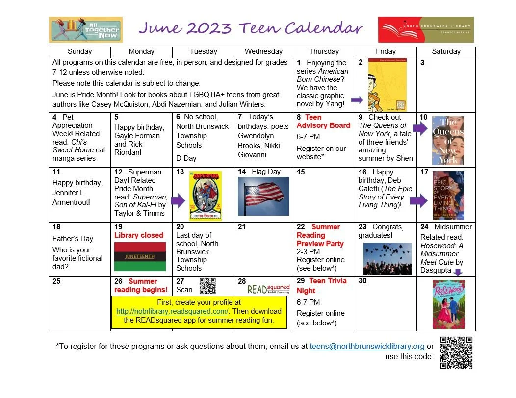 June 2023 Teen Calendar