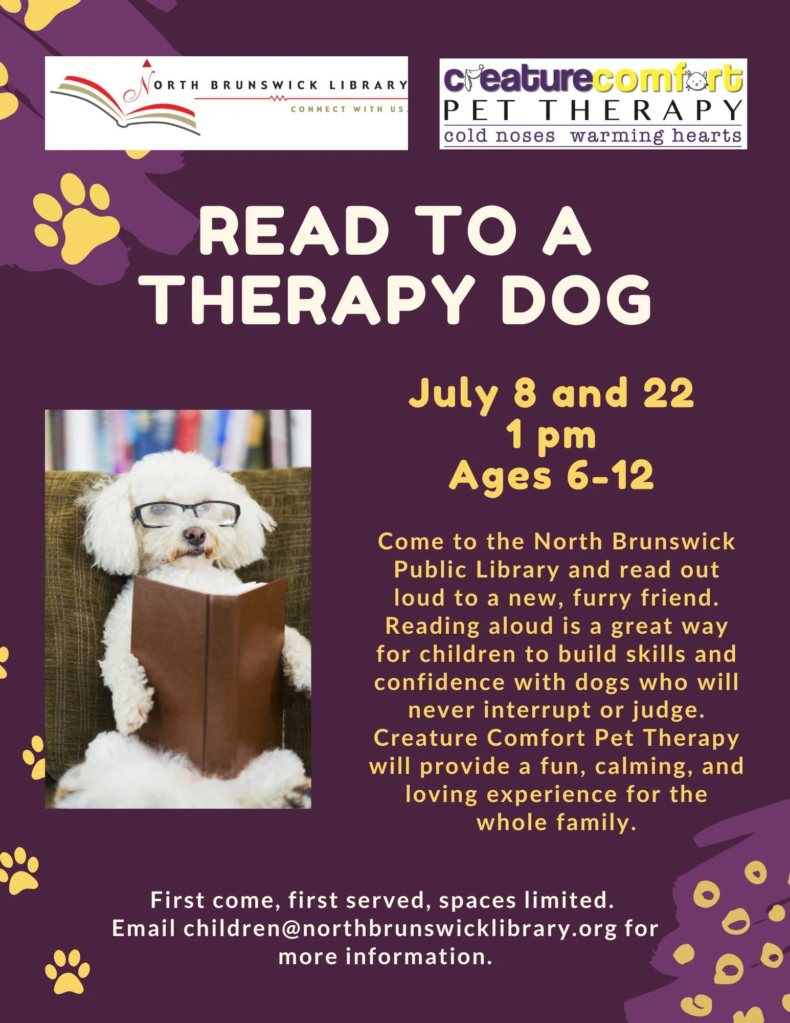 Read to a Therapy Dog (Ages 6-12)