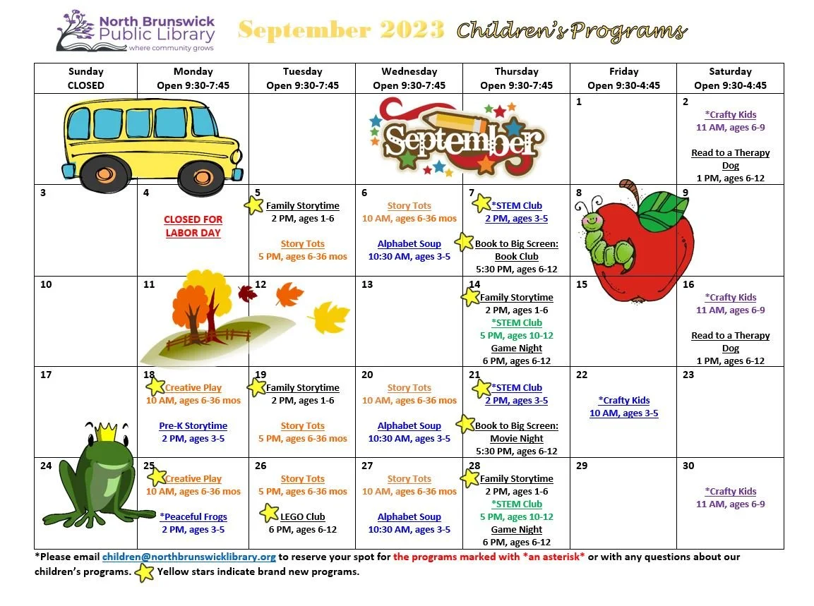 September 2023 Children's Programs