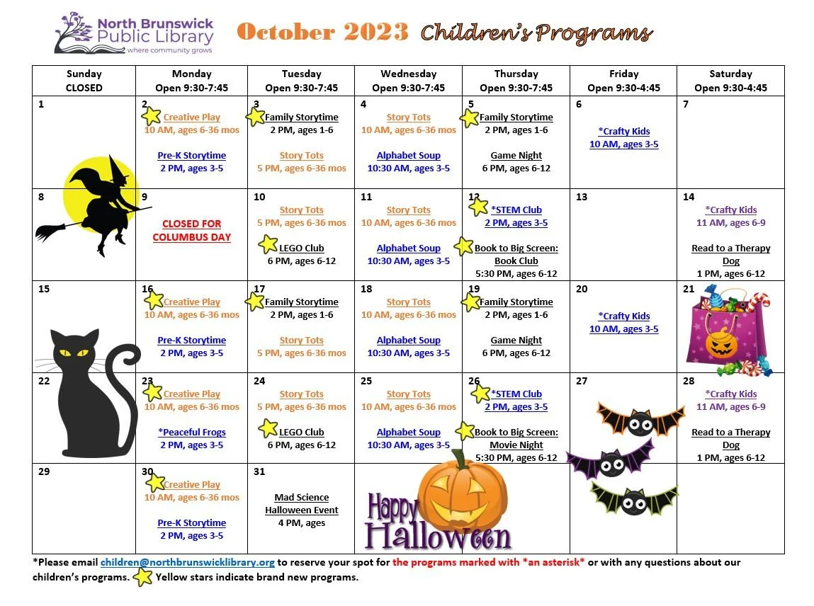 October 2023 Children's Programs