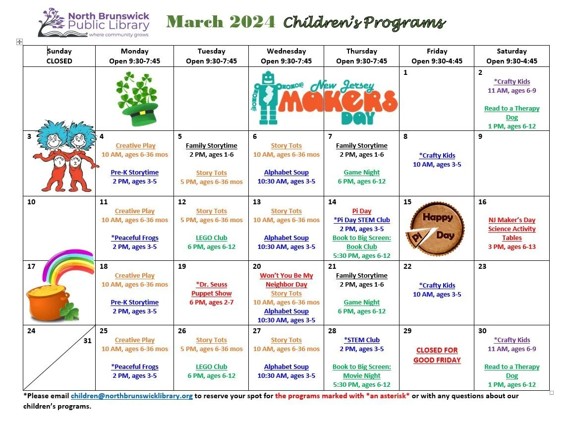 March 2024 Children's Programs