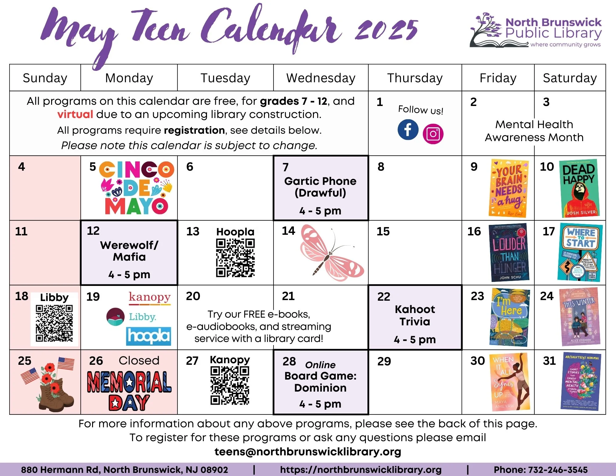 May Teen Calendar 2025