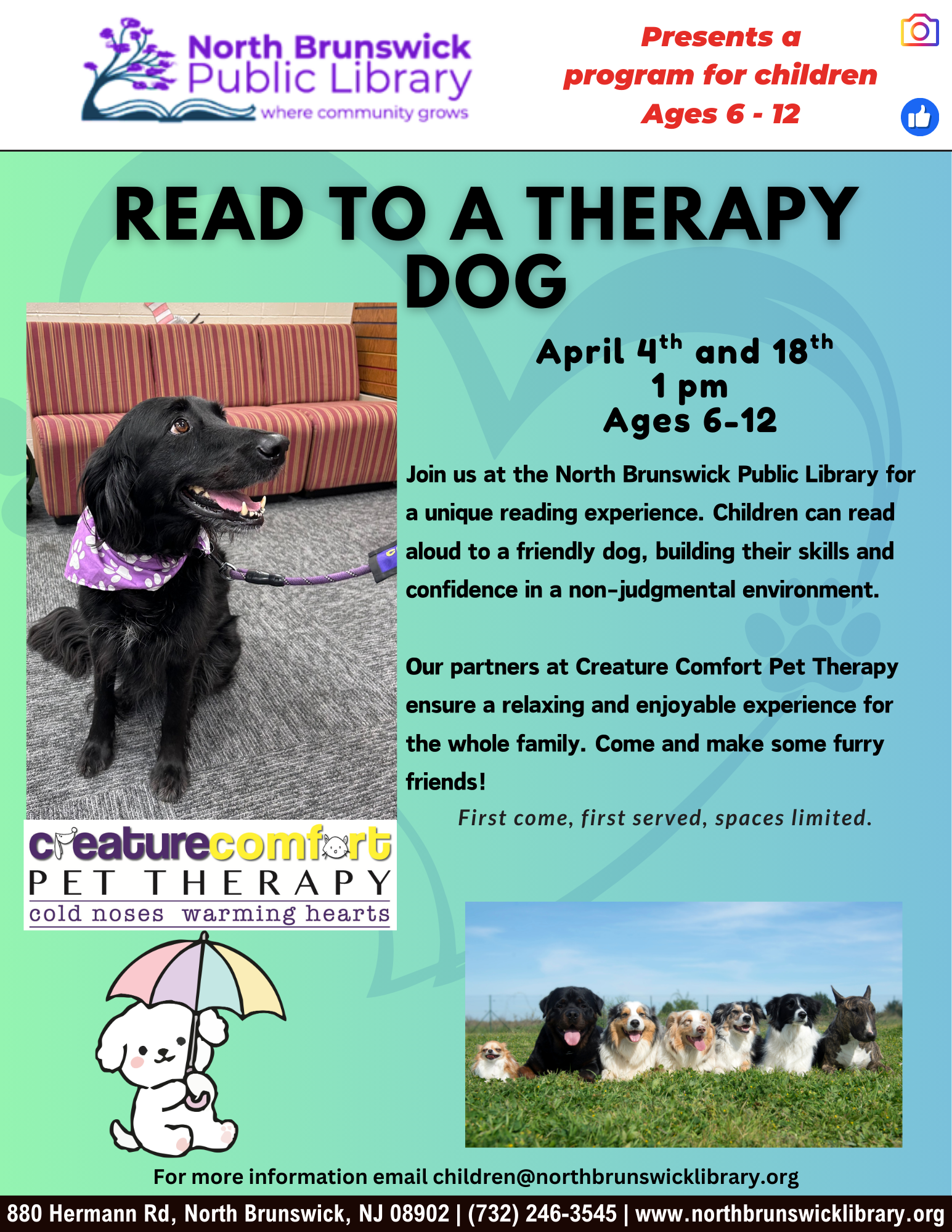 NOBR Read to a Therapy Dog April 2026.png