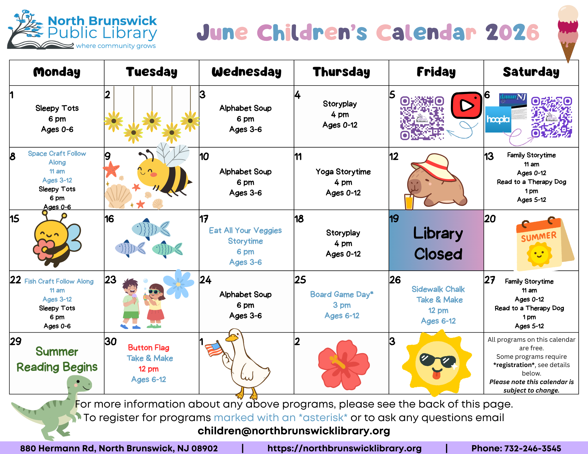 June Children's Calendar 2026