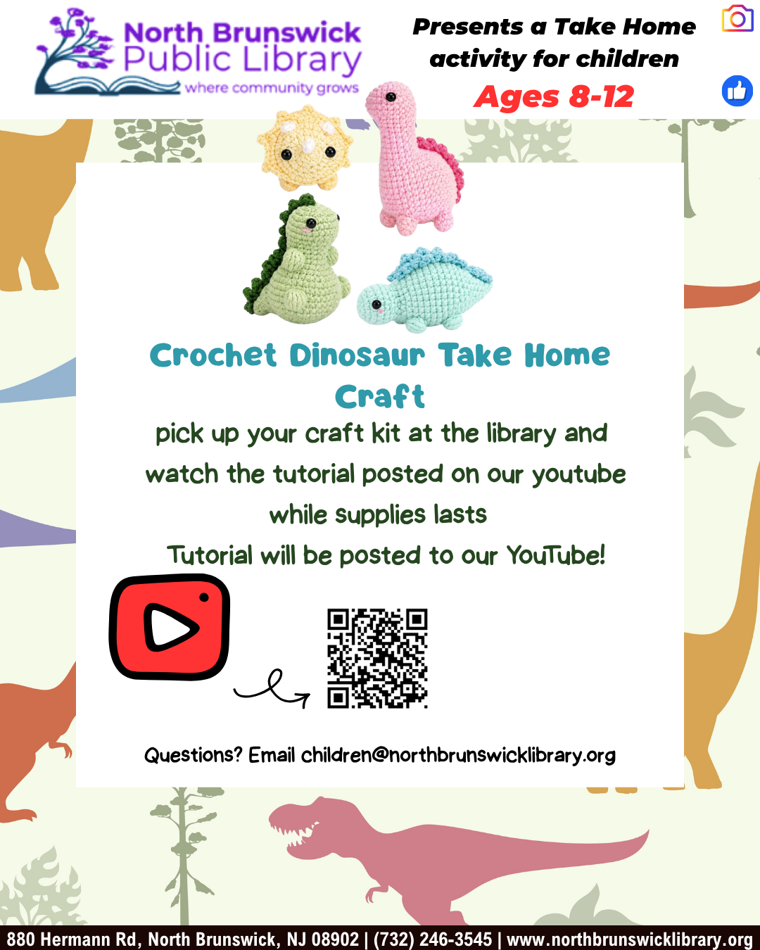 Crochet Dinosaur Take-Home Craft