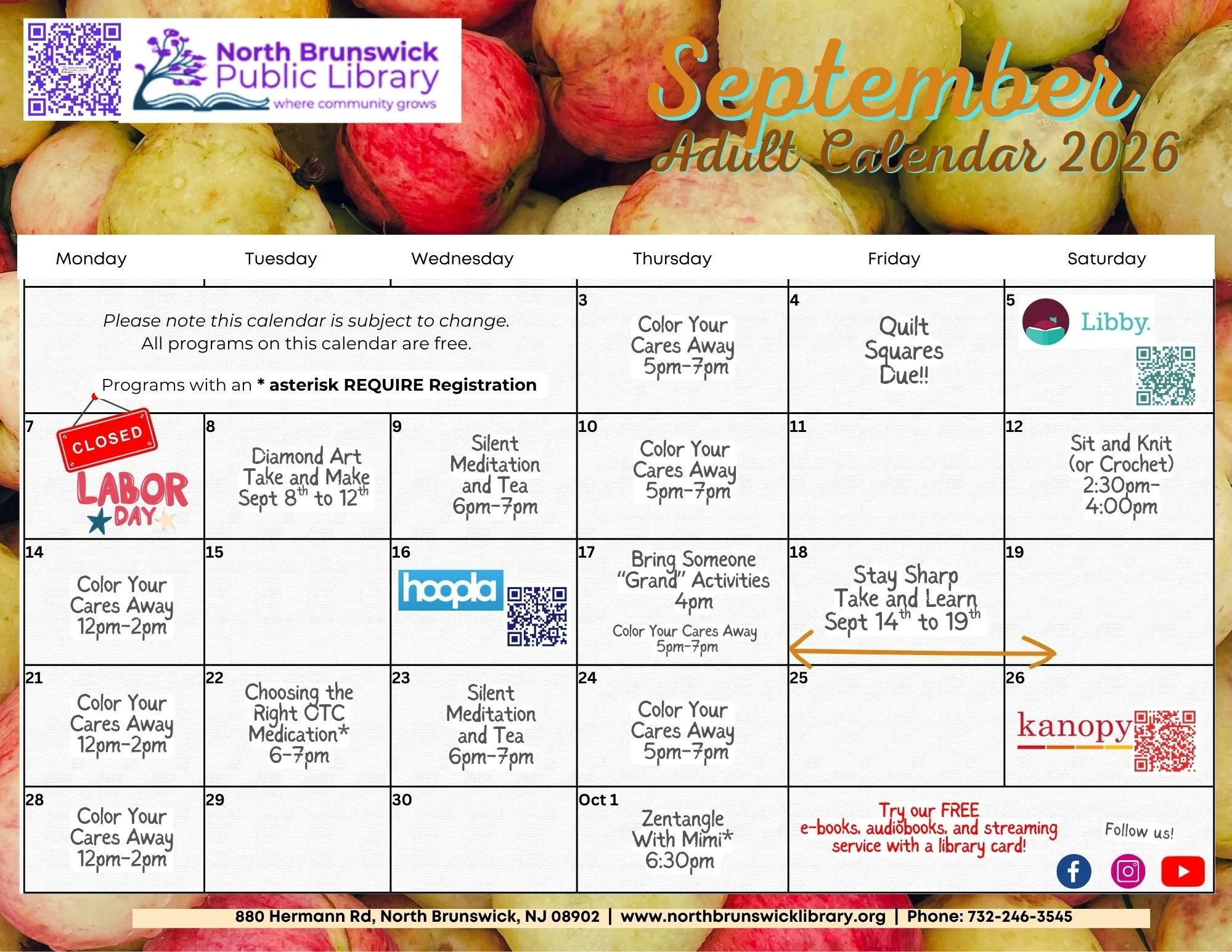 September Adult Calendar 2026