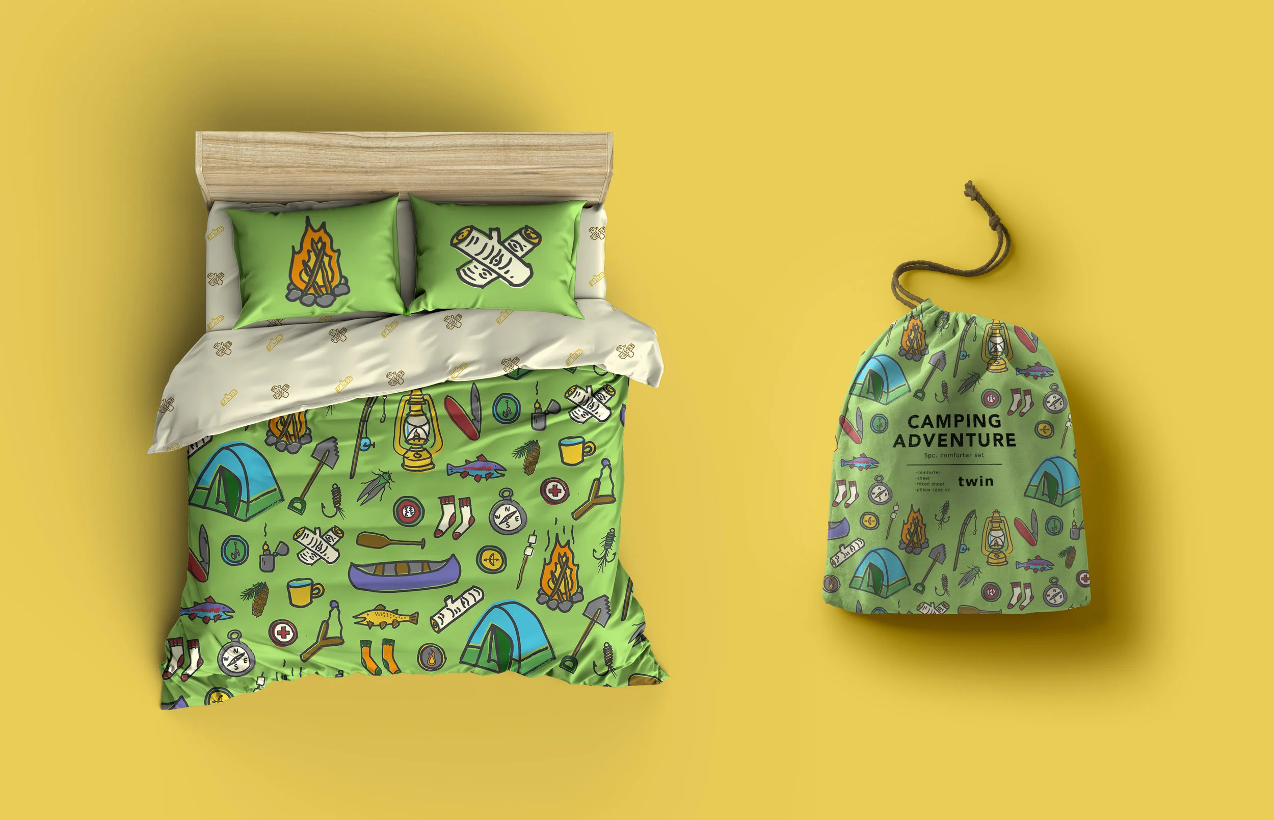 kids camping bedding