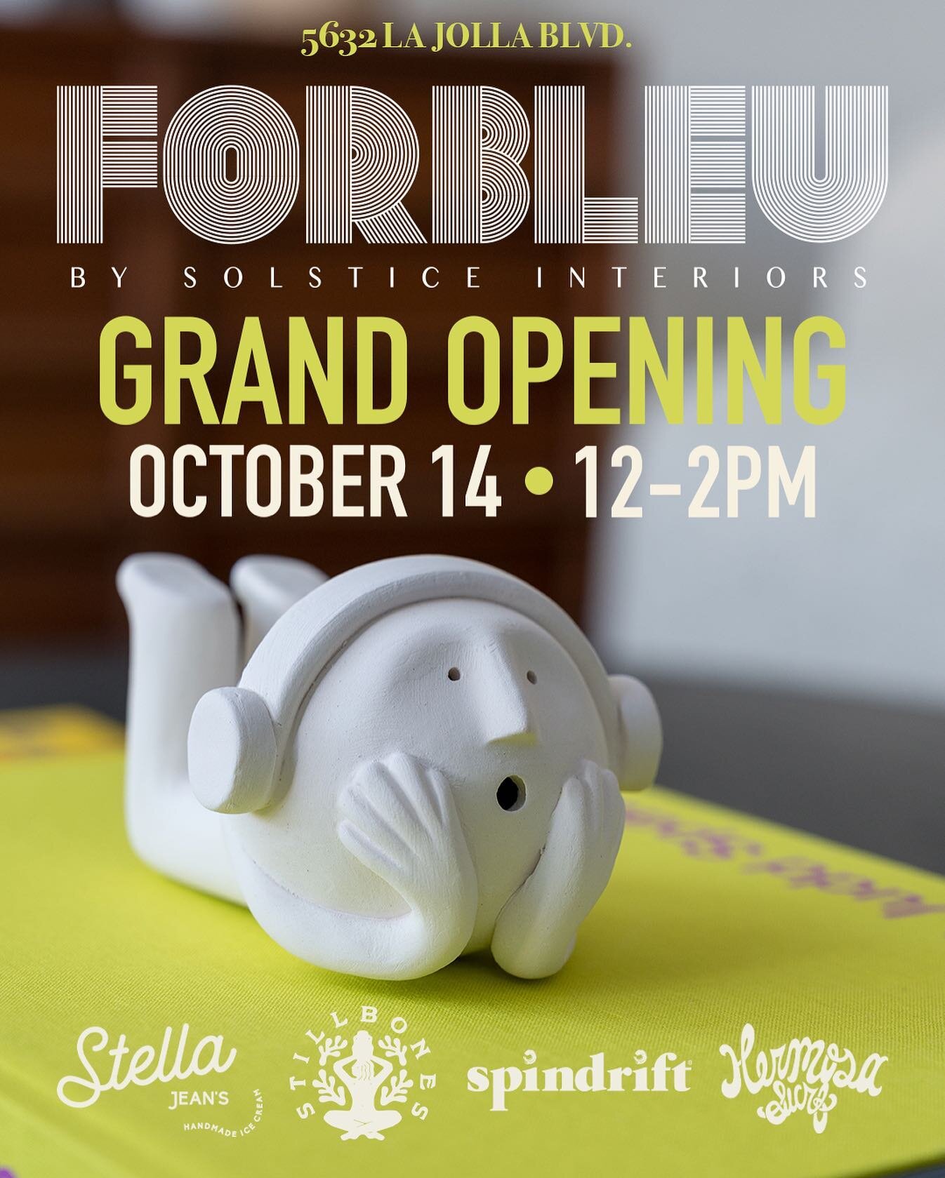 It&rsquo;s grand opening time at @forbleubysolstice !!!! come one and come all, it&rsquo;s going to be a day for it. We&rsquo;re kicking off the day with mini smoothie samples from everyone&rsquo;s fave/ our neighbor @hermosasurfshop 🍌 olive oil &am