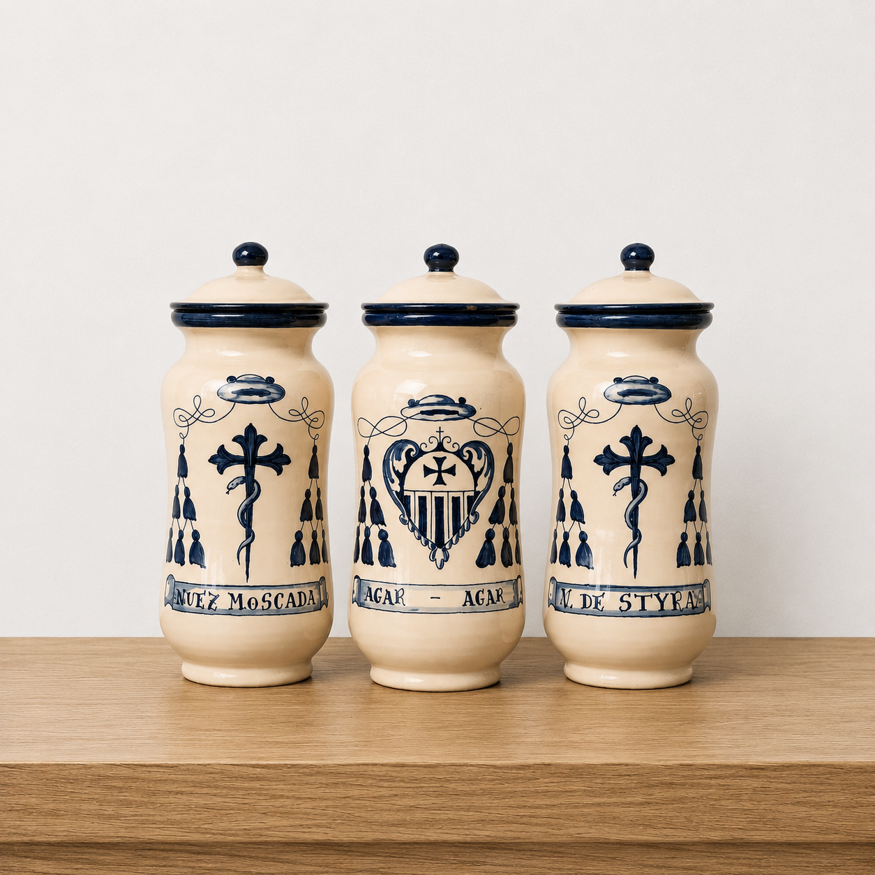 Set of Three Italian Storage Jars
