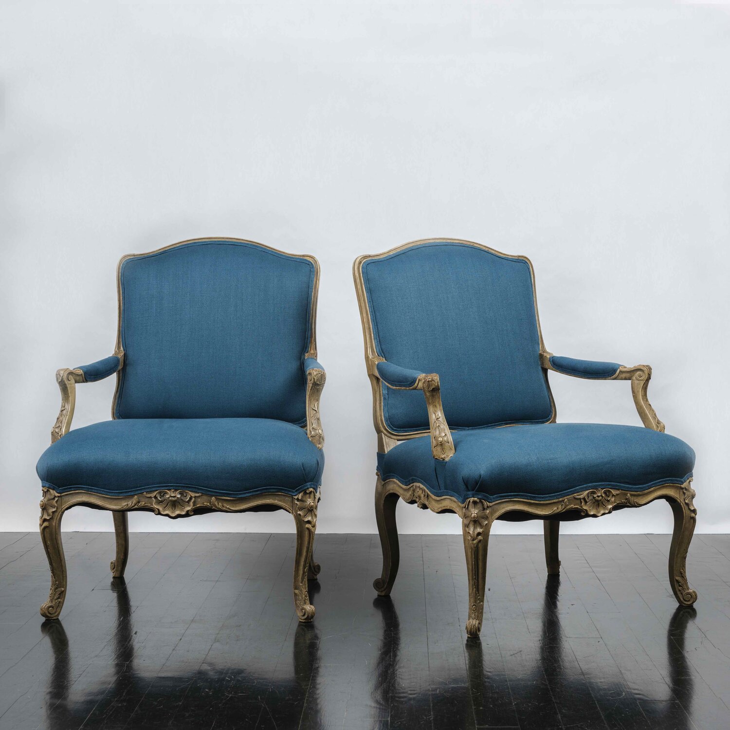 Pair Of 19th C French Bergere Chairs Teal Antony Todd