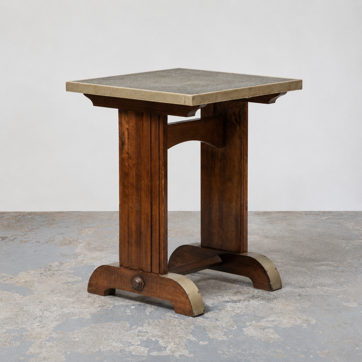 Art Moderne Brass Mountain Mahogany Side Table