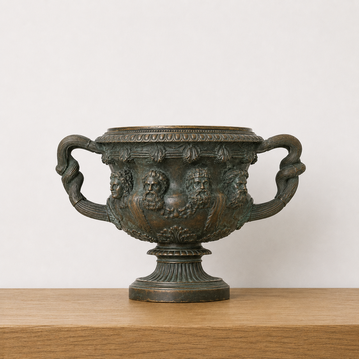 Large Handled Bronze Urn