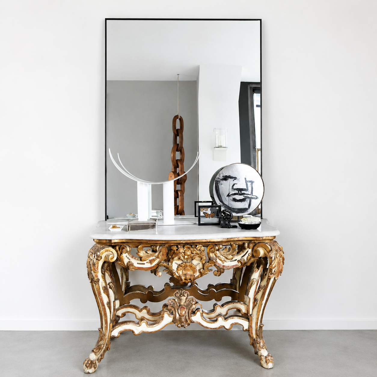Minimal Metal Floating Frame Mirror