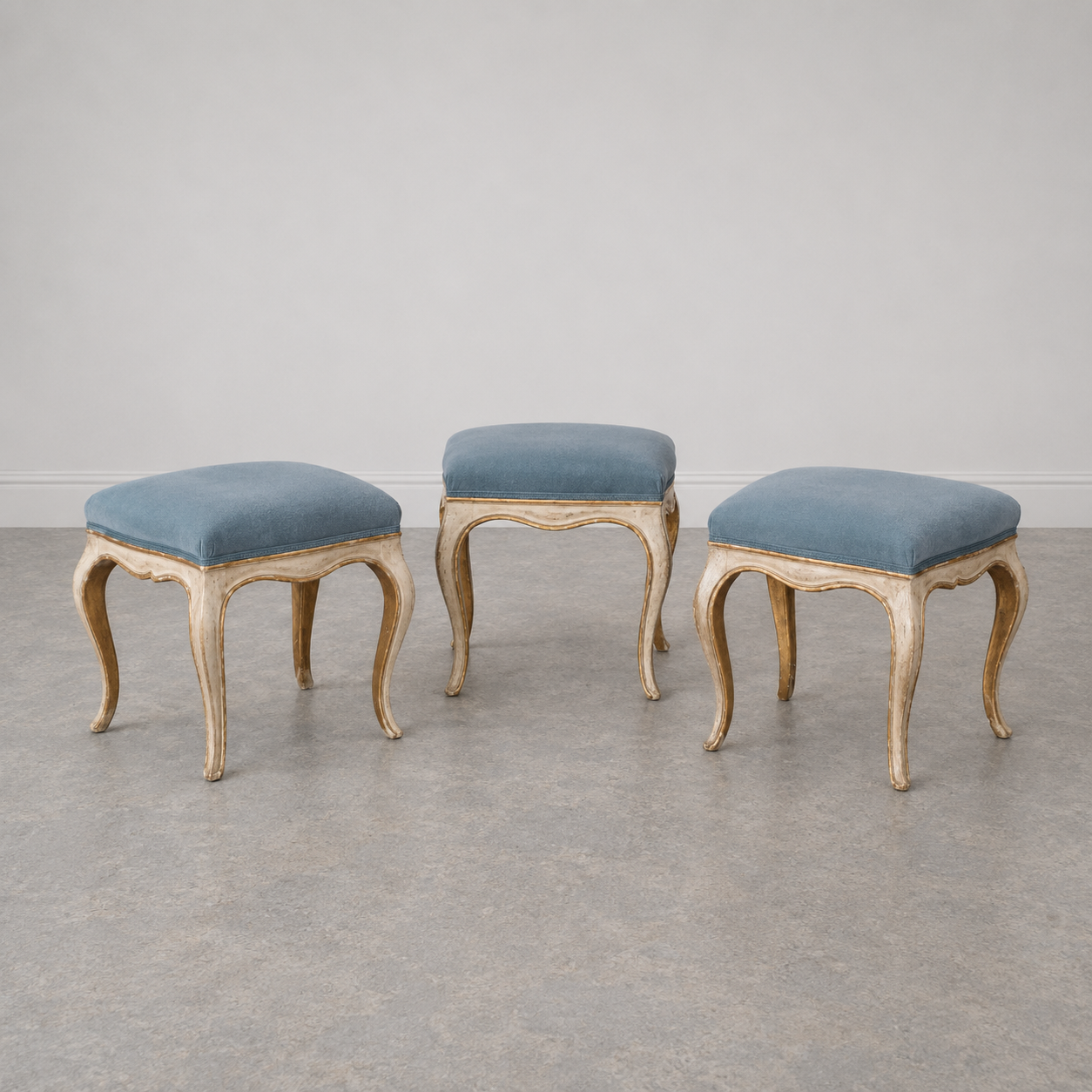 1920s Painted Gilt Wood Stools