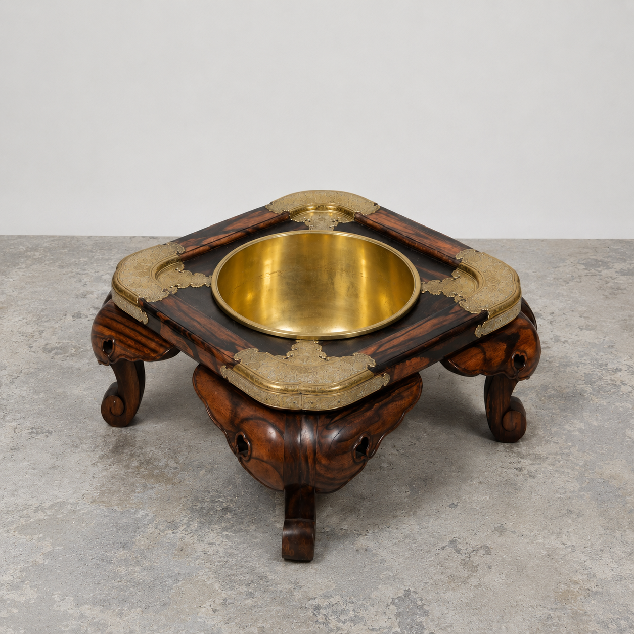 Japanese Bronze & Wood Hibachi