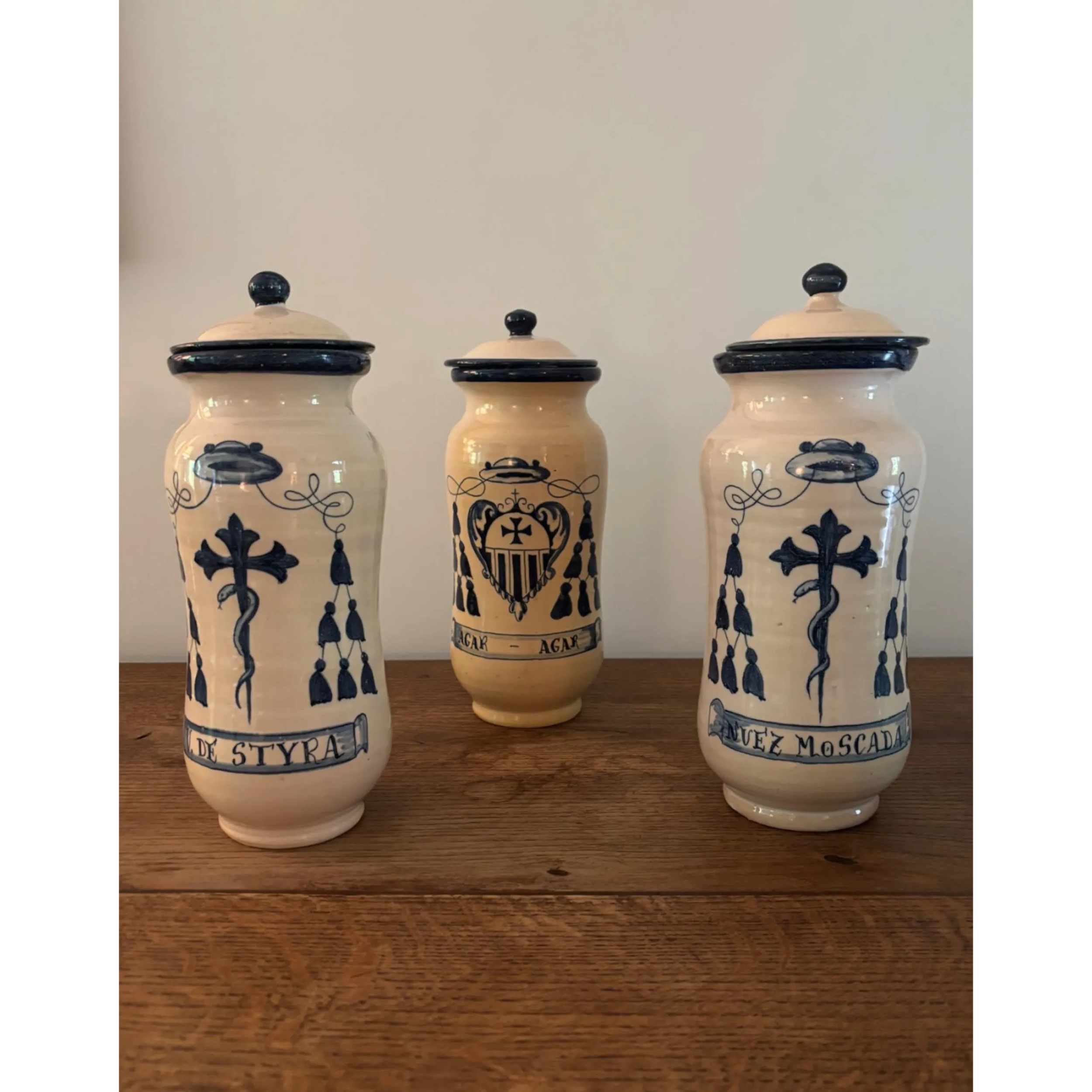 Set of Three Italian Storage Jars