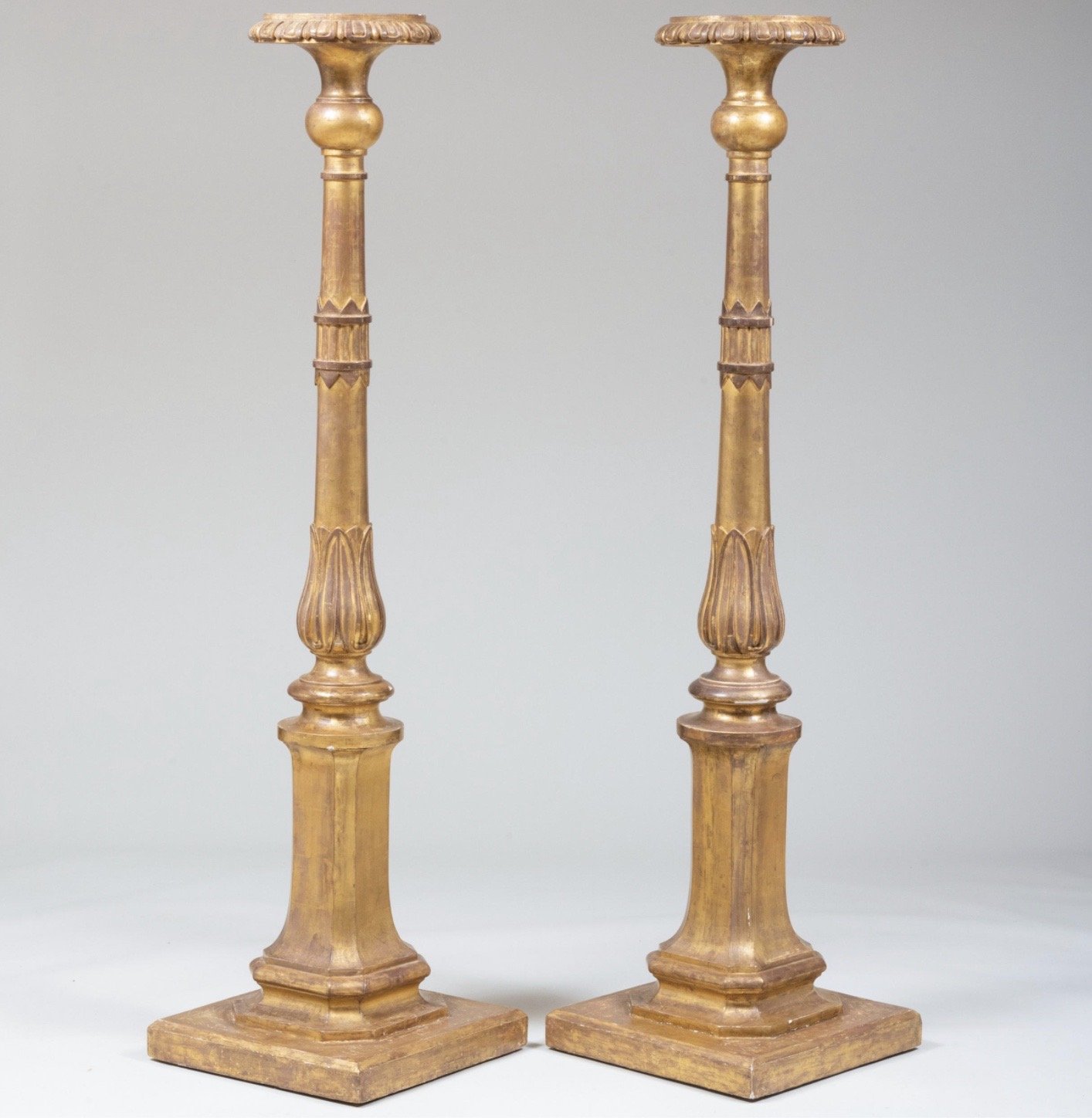 Pair of Regency Carved Gilt Wood Pedestals