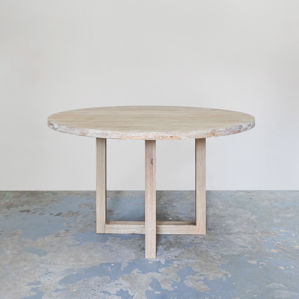 Round White Oak Dining Table