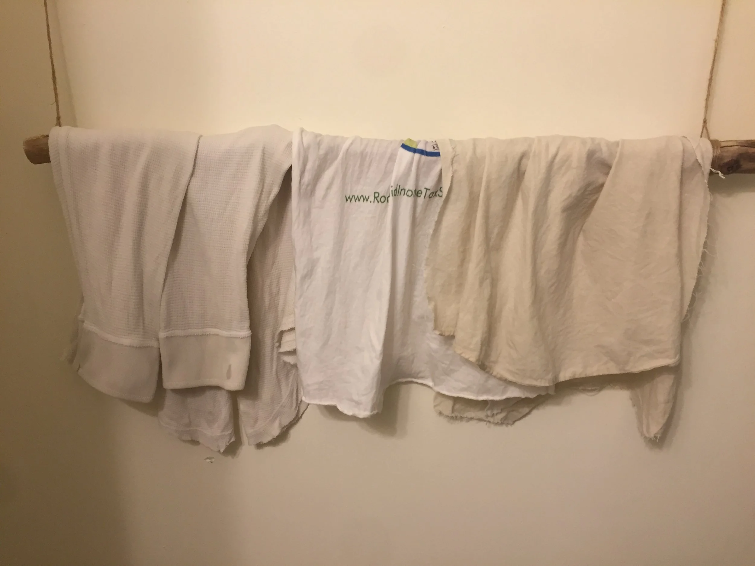  Used white cotton fabric 