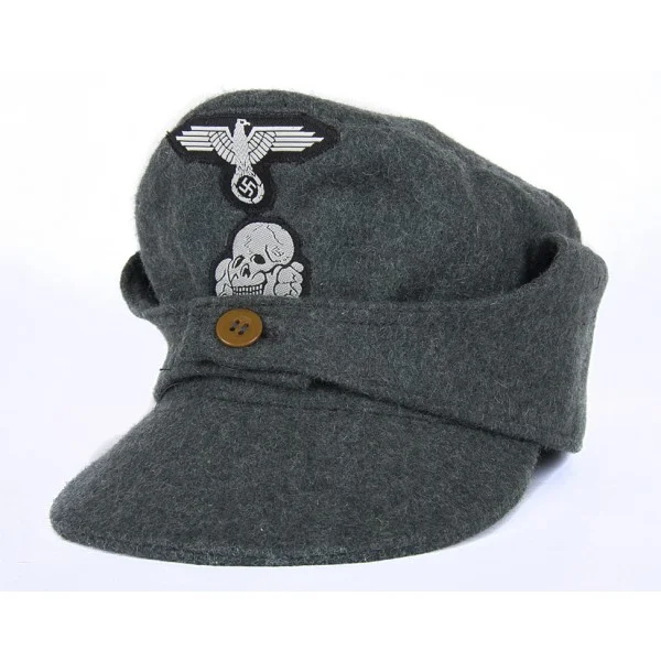 WWII GERMAN WAFFEN SS M43 SINGLE BUTTON ENLISTED CAP