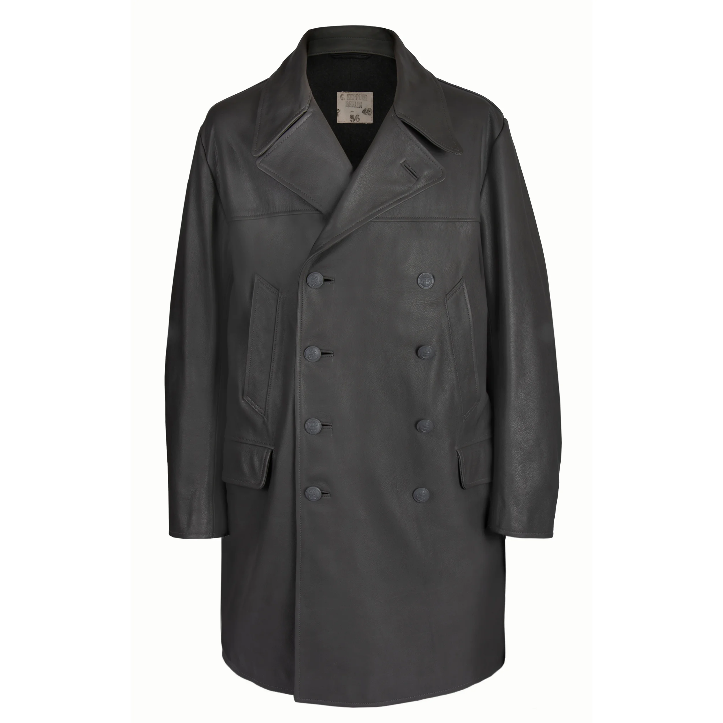 WWII KRIEGSMARINE DOUBLE-BREASTED LEATHER COAT