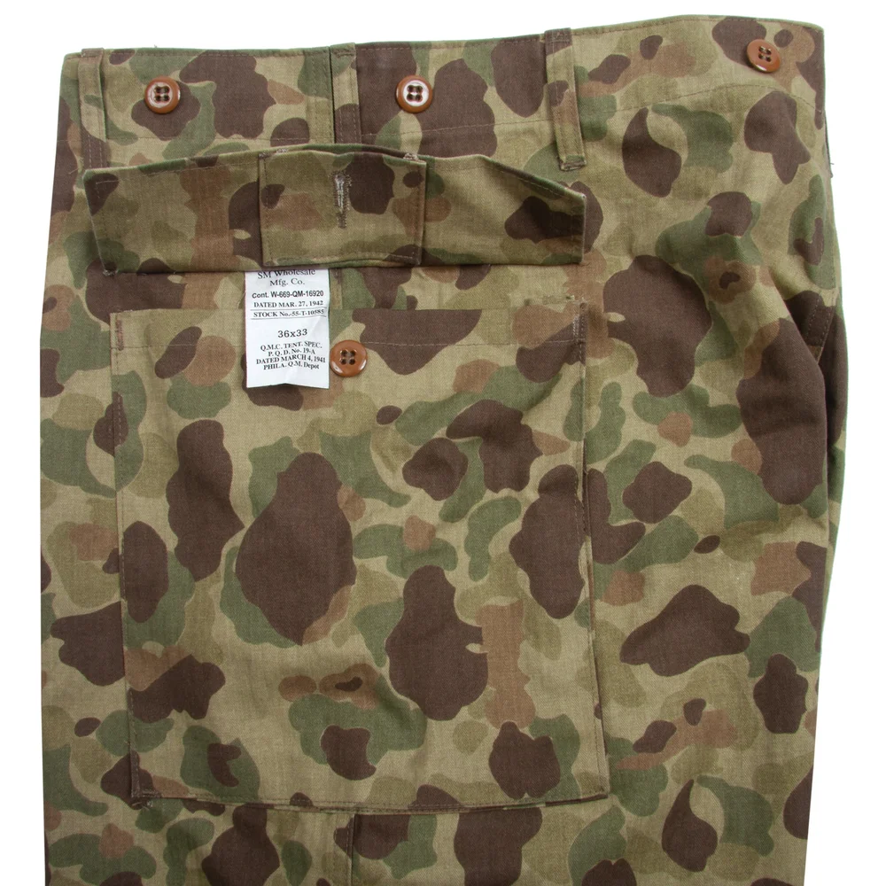 PANTALON CAMOUFLAGE WW2 US ARMY M42 PACIFIC CAMOUFLAGE canard chasseur