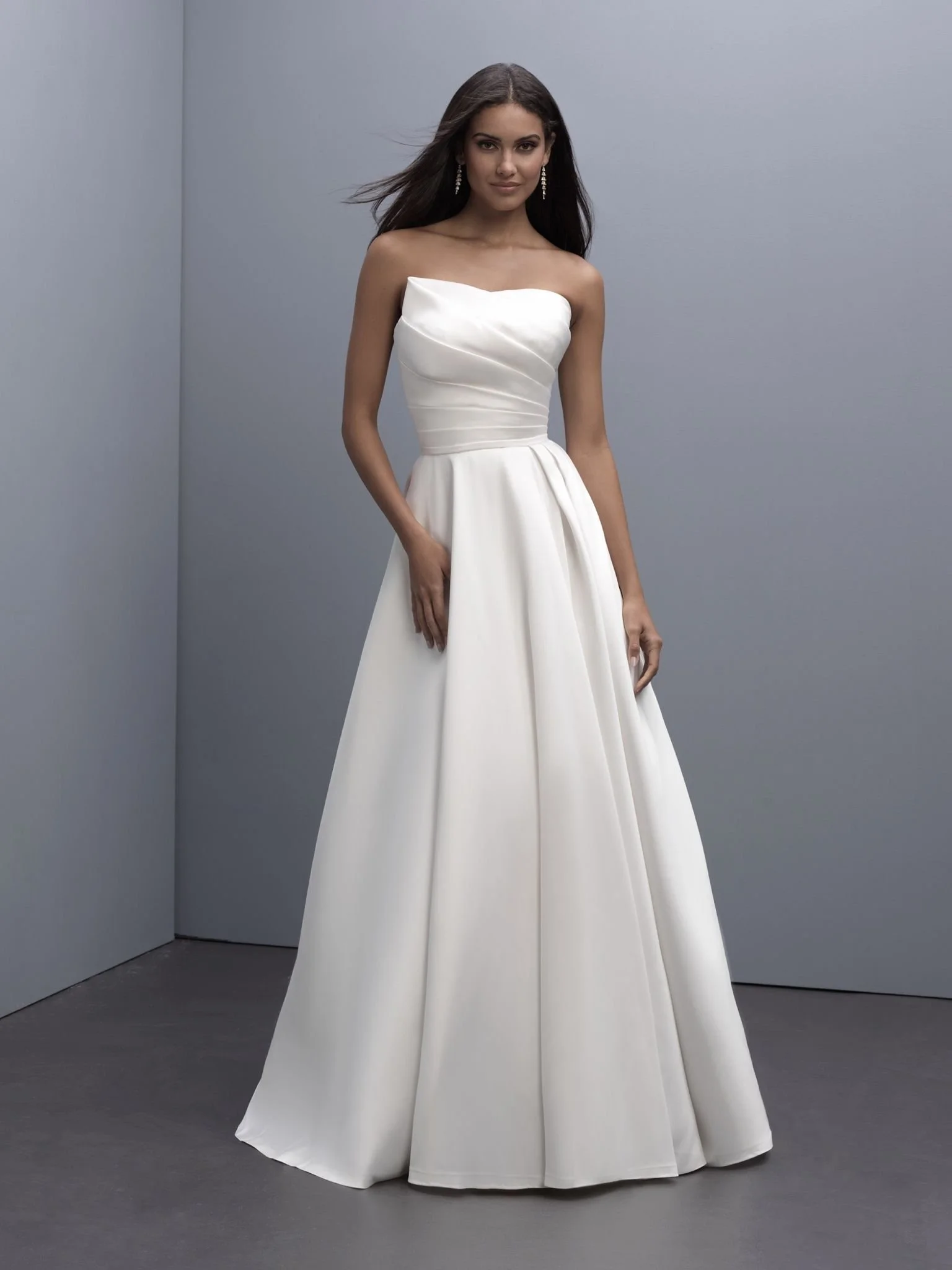 Madison James - 18-607 V Neckline Thin Strap Lace Evening Dress