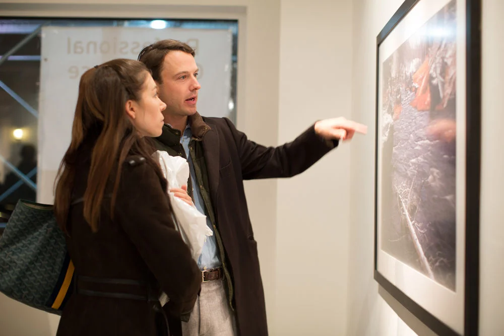 Potential Collectors admiring the work at 25 CPW Gallery, NYC 2013
