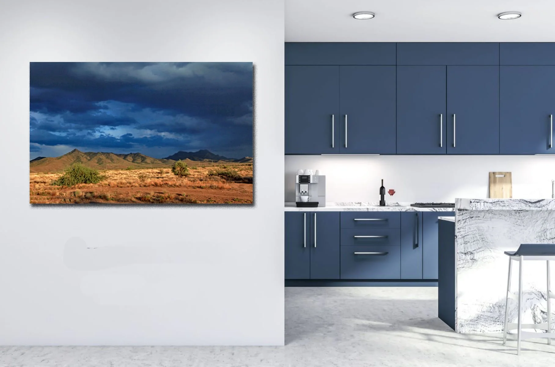 Blue Sky Hualapais with Blue Cabinets