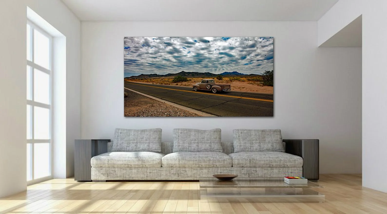 Cruising the Mohave in Light Grey Living Room