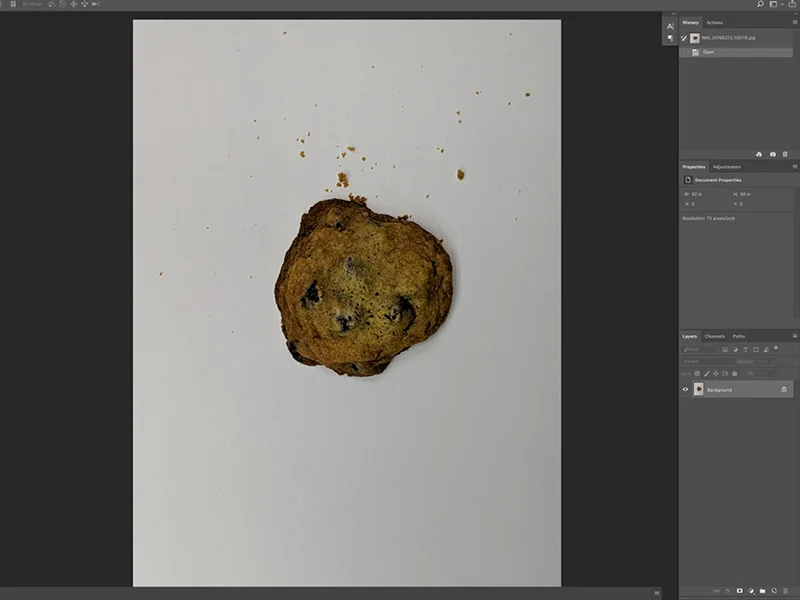 Step 2: I bring the photo in Photoshop to fix the lighting situation.