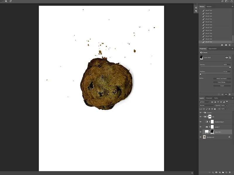 Step 3: First I adjust the background by brightening and tweaking the color.