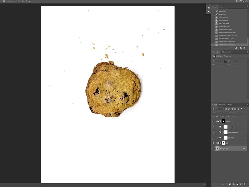 Step 4: Then I adjust the lighting and color of the cookie.