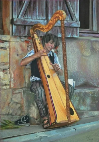  Harpist - Vezelay, France