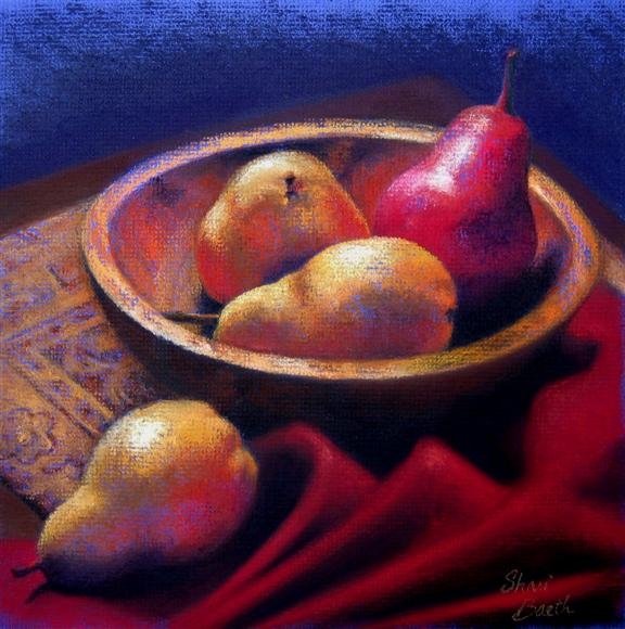  Red Pear - pastel
