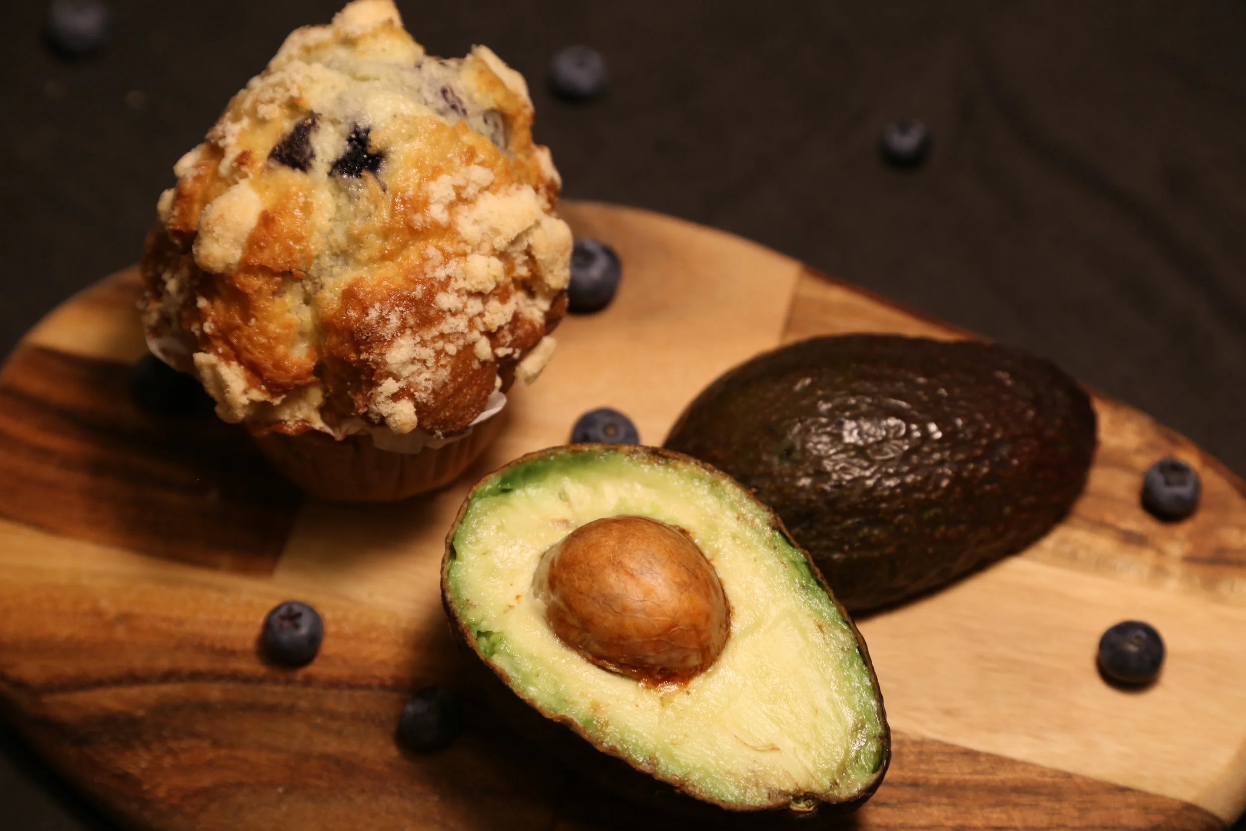 Avocado Blueberry Muffins