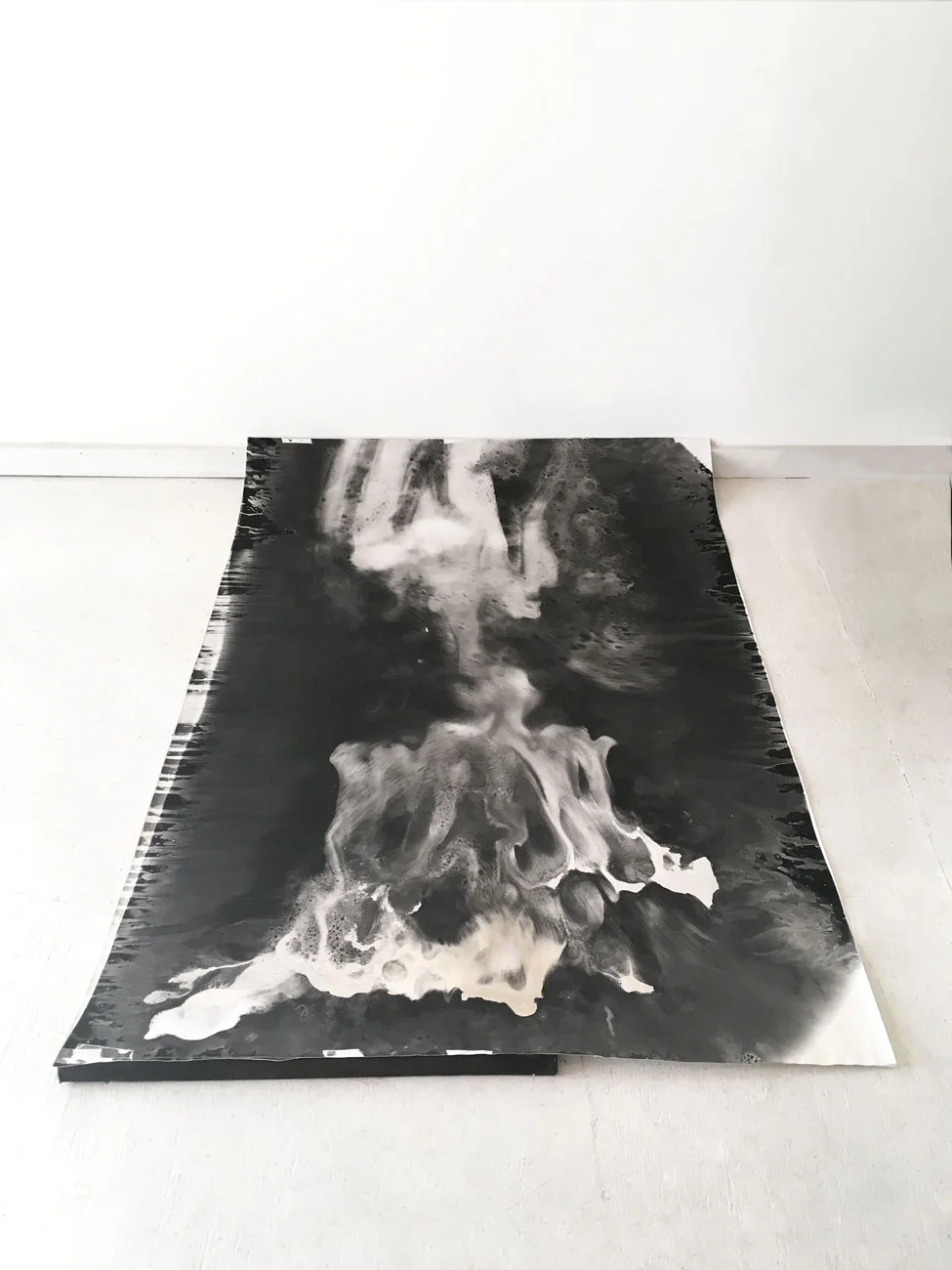 aerial view 5 (iteration 1) 2015 silver gelatin photogram on fiber-based paper + cardboard bar Dimensions: H: 60 inches x W: 44 inches x D: 62 inches