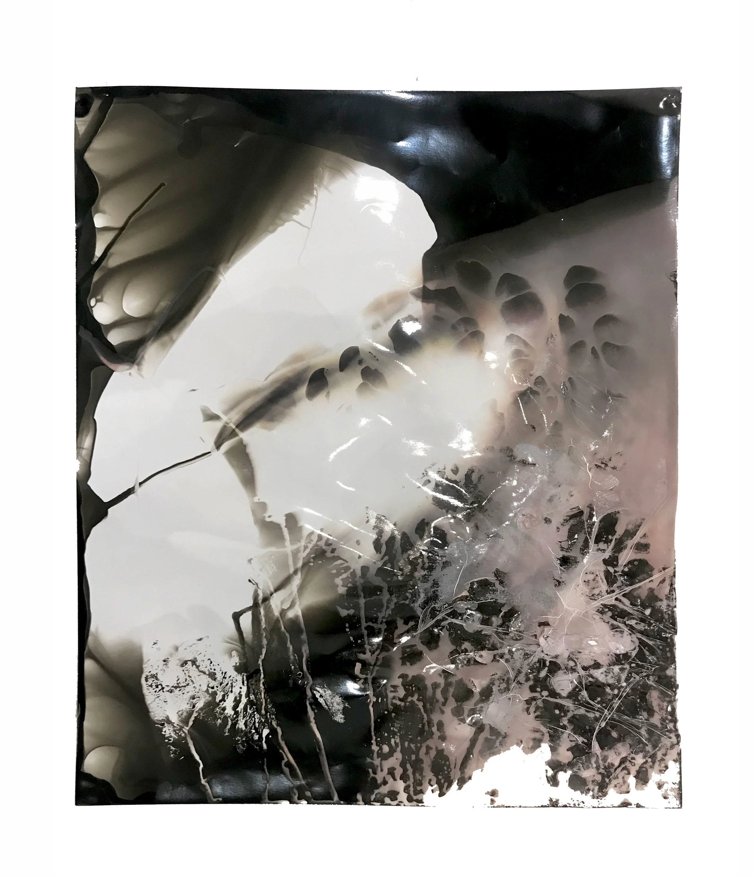 foldtogram (24 x 20 daylight 1) 2018 photogram, silver gelatin multigrade glossy RC paper 24 x 20 x .5 inches unique